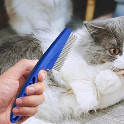Brosse Chat - CatSheddingHairComb™ - Bleu - Chat Pur