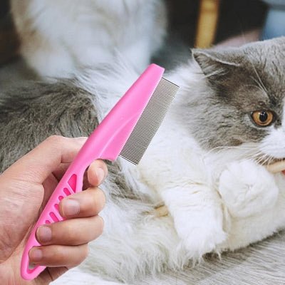 Brosse Chat - CatSheddingHairComb™ - Rose - Chat Pur