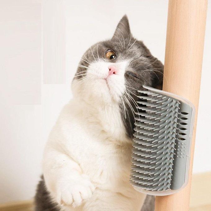 Grattoir Chat - PurrCornerGroomer™ - Gris - Chat Pur