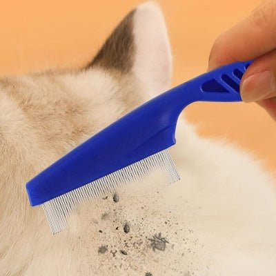 Brosse Chat - CatSheddingHairComb™ - Bleu - Chat Pur