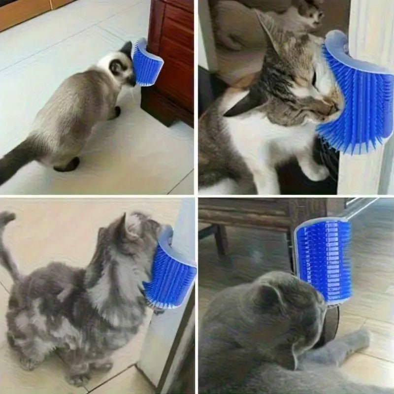 Grattoir Chat - PurrCornerGroomer™ - Bleu - Chat Pur